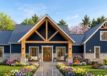 1,928 Sq. Ft. Modern Farmhouse with 3 Bedrooms, 3.5 Bathrooms, 3-Car Garage & Large Rear Porch