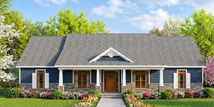 2,408 Sq. Ft. Ranch Home with 4 Bedrooms, 2.5 Bathrooms, Office & 2-Car Side-Entry Garage