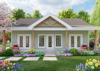 988 Sq. Ft. Modern Farmhouse with 2 Bedrooms, 2 Bathrooms, Office & Front Porch