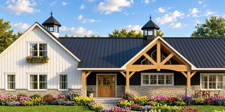 2,292 Sq. Ft. Barndominium with 4 Bedrooms, 3 Bathrooms, 4-Car Garage & 858 Sq. Ft. Bonus Room