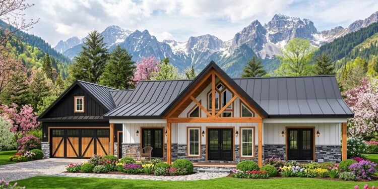 1,357 Sq. Ft. Modern Farmhouse with 2 Bedrooms, 2 Bathrooms, Vaulted Living Spaces & 2-Car Garage