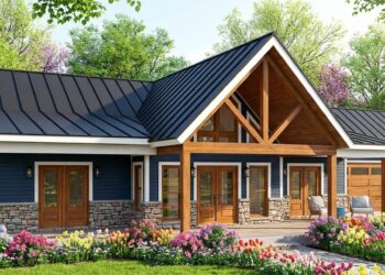 1,442 Sq. Ft. Modern Farmhouse with 2 Bedrooms, 2 Bathrooms, 2-Car Garage & Expansive Porches