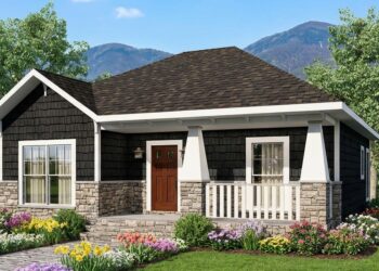 1,073 Sq. Ft. Craftsman House with 2 Bedrooms, 2 Bathrooms, Open Floor Plan & Front Porch